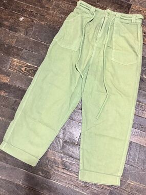 Free People Army Green Oversized Pants Womens Size Large